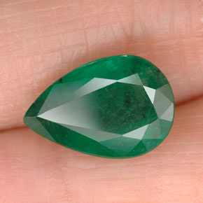 Esmeralda Verde natural de 2.66 ct, En forma de pera, SI-I1