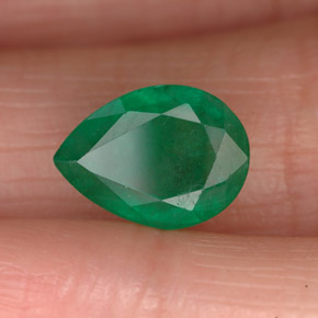 Esmeralda verde natural de 2,32 ct, en forma de pera, SI-I1