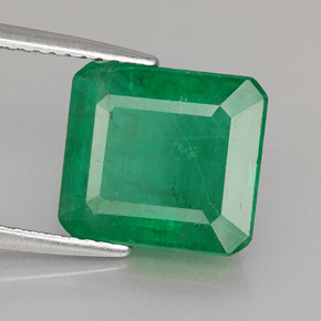 Esmeralda verde natural de 4,15 ct, corte esmeralda, SI-I1