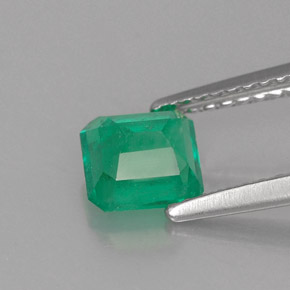 Esmeralda verde natural de 0,88 ct, corte esmeralda, SI-I1