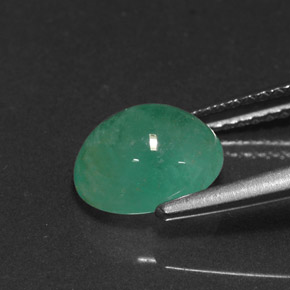 Esmeralda verde natural de 2,02 ct, corte óvalo, translúcido