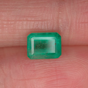 Esmeralda verde natural de 0,73 ct, corte esmeralda, SI-I1