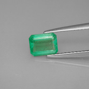 Esmeralda verde natural de 0,72 ct, corte esmeralda, SI-I1