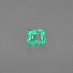 Esmeralda Verde natural de 0.47 ct, corte esmeralda, SI-I1