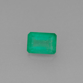 Esmeralda verde natural de 0,37 ct, corte esmeralda, SI-I1