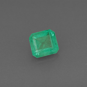 Esmeralda verde natural de 0,57 ct, corte esmeralda, SI-I1