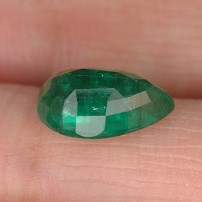 Esmeralda verde natural de 1,86 ct, en forma de pera, SI-I1