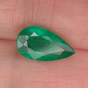 Esmeralda Verde natural de 1.31 ct, En forma de pera, SI-I1