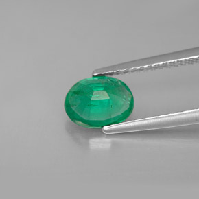 Esmeralda verde natural de 1,11 ct, corte óvalo, SI-I1