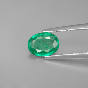 Esmeralda verde natural de 0,95 ct, corte óvalo, SI-I1