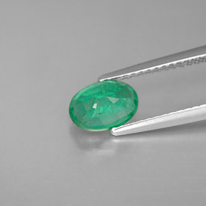 Esmeralda verde natural de 1,00 ct, corte óvalo, SI-I1