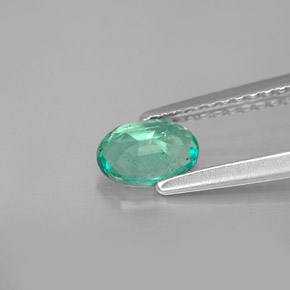 Esmeralda verde natural de 0,43 ct, corte óvalo, SI-I1