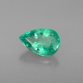 Esmeralda verde natural de 0,86 ct, en forma de pera, VS-SI