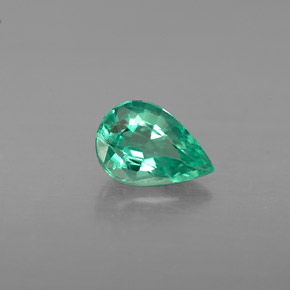 Esmeralda verde natural de 0,40 ct, en forma de pera, VS-SI
