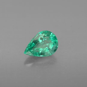 Esmeralda verde natural de 0,40 ct, en forma de pera, VS-SI
