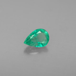 Esmeralda verde natural de 0,41 ct, en forma de pera, VS-SI