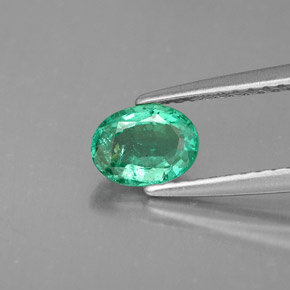 Esmeralda verde natural de 0,55 ct, corte óvalo, VS-SI