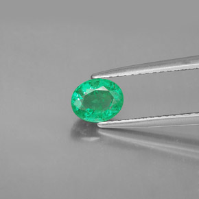 Esmeralda Verde natural de 0.74 ct, Corte Óvalo, VS-SI