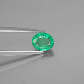 Esmeralda Verde natural de 0.74 ct, Corte Óvalo, VS-SI