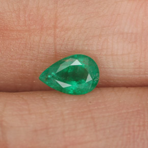 Esmeralda verde natural de 0,41 ct, en forma de pera, SI