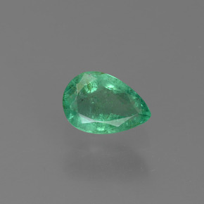 Esmeralda verde natural de 0,43 ct, en forma de pera, VS-SI