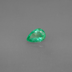 Esmeralda verde natural de 0,35 ct, en forma de pera, VS-SI