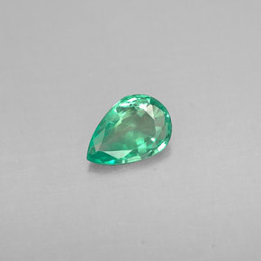 Esmeralda verde natural de 0,28 ct, en forma de pera, VS-SI