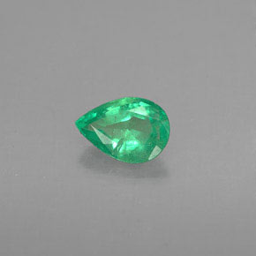Esmeralda verde natural de 0,33 ct, en forma de pera, VS-SI