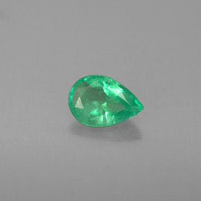 Esmeralda verde natural de 0,33 ct, en forma de pera, VS-SI