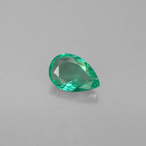 Esmeralda verde natural de 0,32 ct, en forma de pera, VS-SI