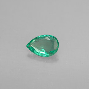 Esmeralda verde natural de 0,32 ct, en forma de pera, VS-SI