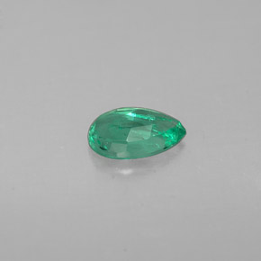 Esmeralda verde natural de 0,32 ct, en forma de pera, VS-SI