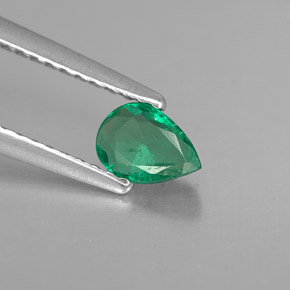 Esmeralda verde natural de 0,33 ct, en forma de pera, VS-SI