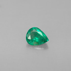 Esmeralda verde natural de 0,27 ct, en forma de pera, VS-SI