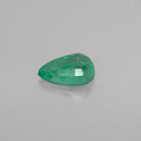 Esmeralda verde natural de 0,37 ct, en forma de pera, VS-SI