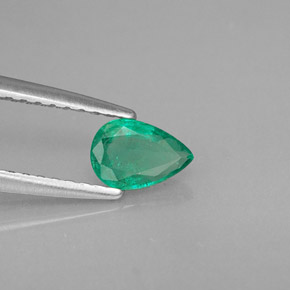 Esmeralda verde natural de 0,33 ct, en forma de pera, VS-SI