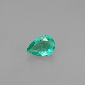 Esmeralda verde natural de 0,34 ct, en forma de pera, VS-SI