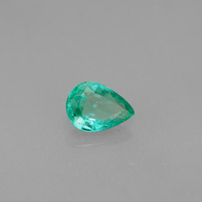 Esmeralda verde natural de 0,34 ct, en forma de pera, VS-SI