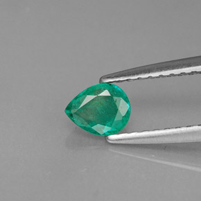 Esmeralda verde natural de 0,29 ct, en forma de pera, SI