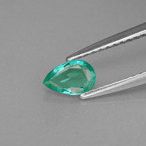 Esmeralda verde natural de 0,32 ct, en forma de pera, VS-SI