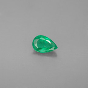 Esmeralda verde natural de 0,33 ct, en forma de pera, VS-SI