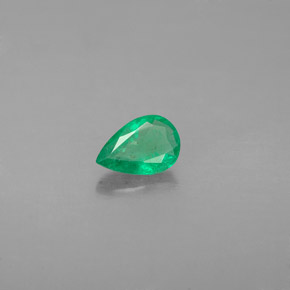 Esmeralda verde natural de 0,33 ct, en forma de pera, VS-SI