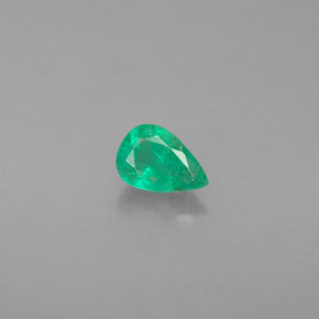 Esmeralda verde natural de 0,37 ct, en forma de pera, VS-SI