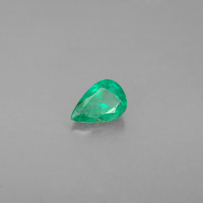Esmeralda verde natural de 0,37 ct, en forma de pera, VS-SI