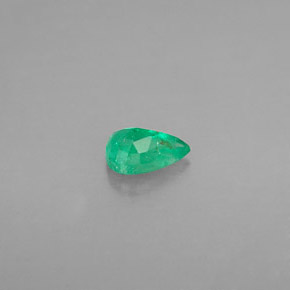 Esmeralda verde natural de 0,37 ct, en forma de pera, VS-SI
