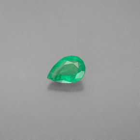 Esmeralda verde natural de 0,35 ct, en forma de pera, SI