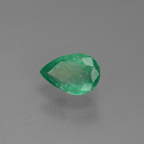 Esmeralda verde natural de 0,37 ct, en forma de pera, VS-SI