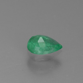 Esmeralda verde natural de 0,37 ct, en forma de pera, VS-SI