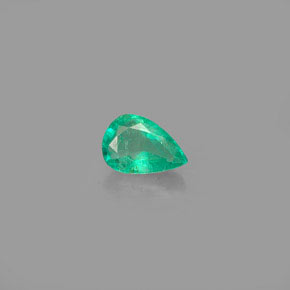 Esmeralda verde natural de 0,35 ct, en forma de pera, VS-SI