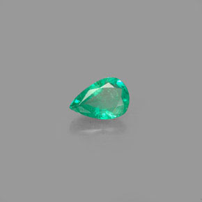 Esmeralda verde natural de 0,35 ct, en forma de pera, VS-SI